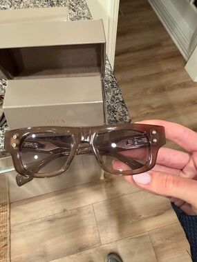 Never used- DITA Olive Brown Square Acetate Sunglasses for Men